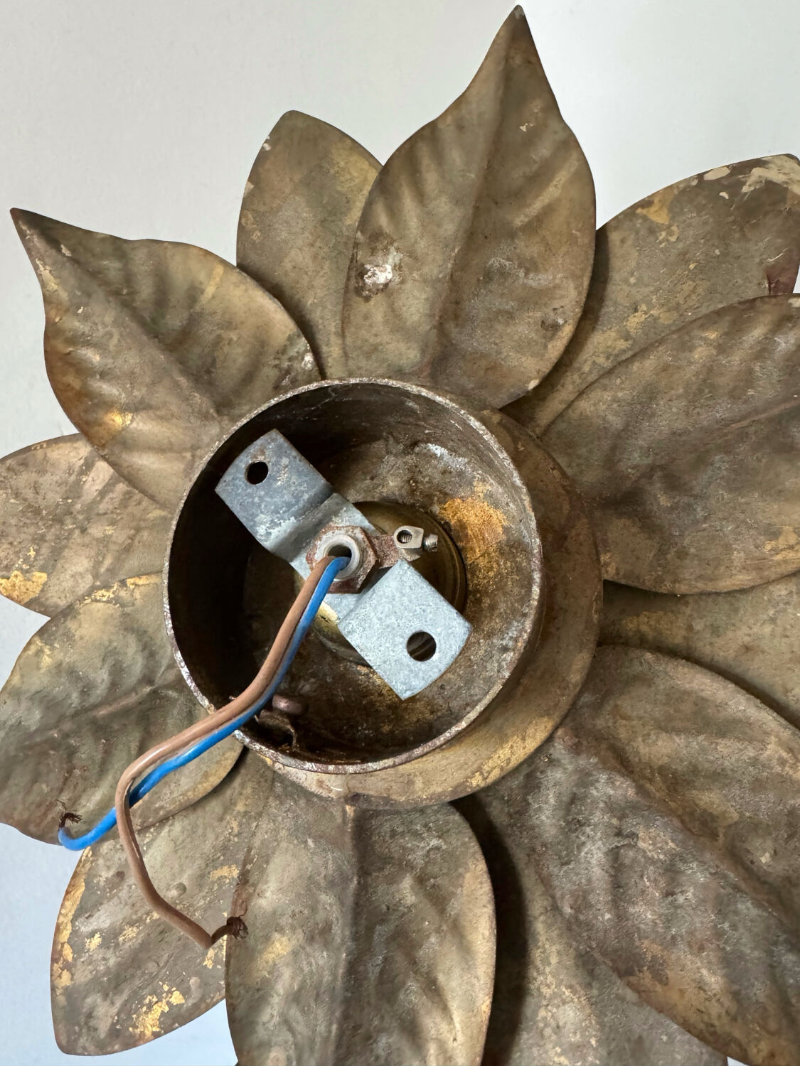 Golden flower wall light from the 70s