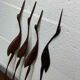 set of 4 vintage wooden wall sculptures / birds