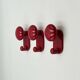 Vintage Modernist Wall Hooks in Burgundy Red by Carlo Bartoli, 1970s Con&Co