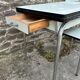 JPP pale green formica table, 4 chairs, 1 stool, 1950s