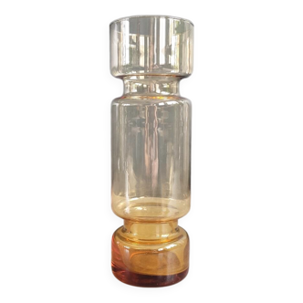 Amber tinted glass cylinder vase