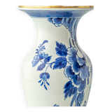 Pair of Chinese table lamps in Delft blue ceramic with new green silk shades.