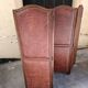 4-leaf wood and leather screen
