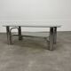 Chrome metal and smoked glass coffee table, 70s