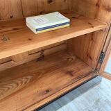 Enfilade de métier en chêne avec portes vitrées