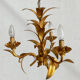 Chandelier golden metal leaves