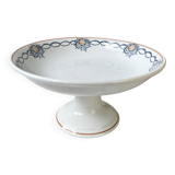 Vintage pedestal dish Blue Iron Earth St Amand French