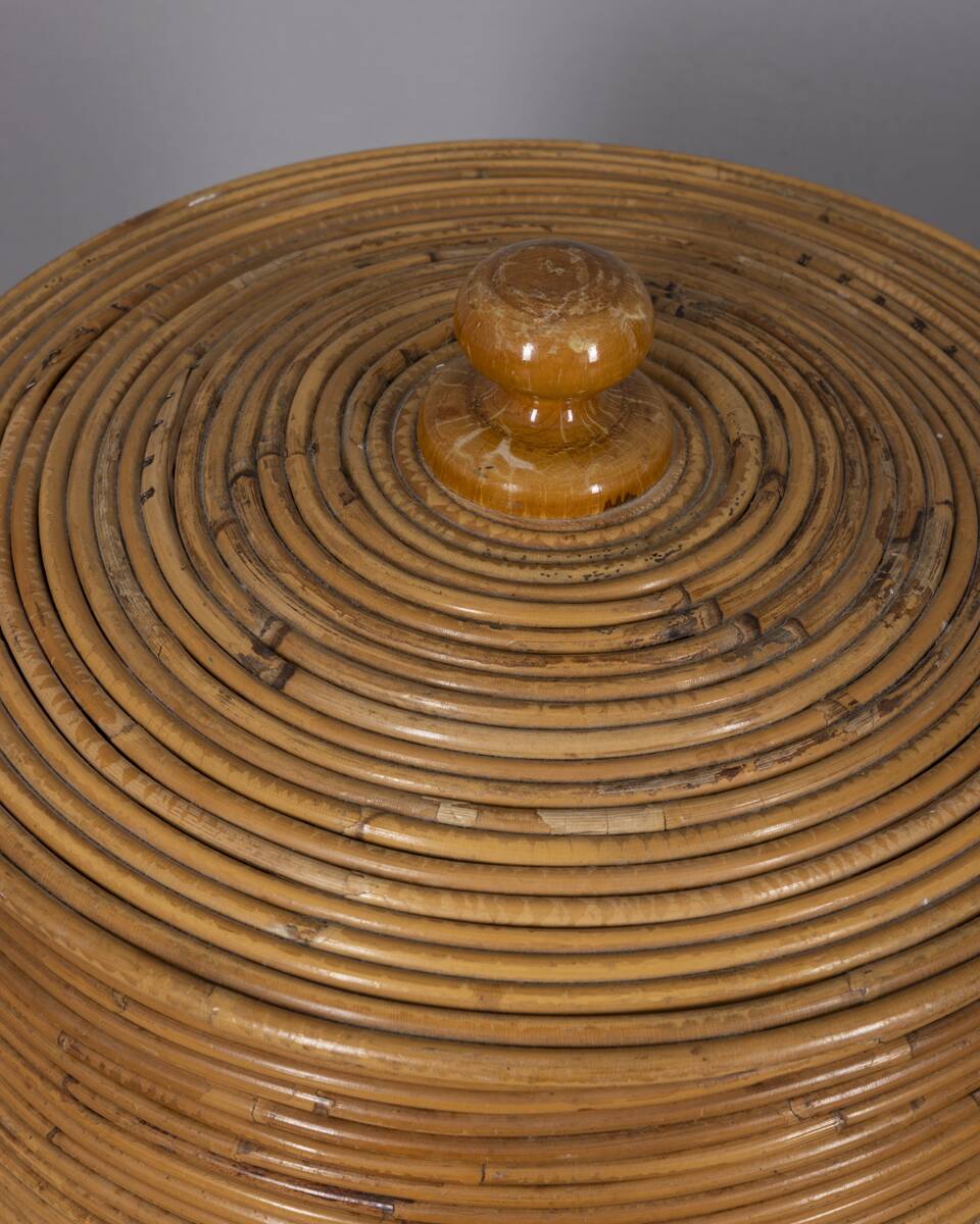 Vintage 1960s Italian design bamboo storage basket