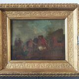 Animated landscape oil on canvas Italian School late eighteenth