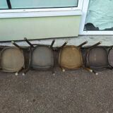 Set of 8 wooden bistrot bar chairs - vintage