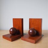 Pair (2) Wooden Bookends - Amsterdam School - 1920s, the Netherlands