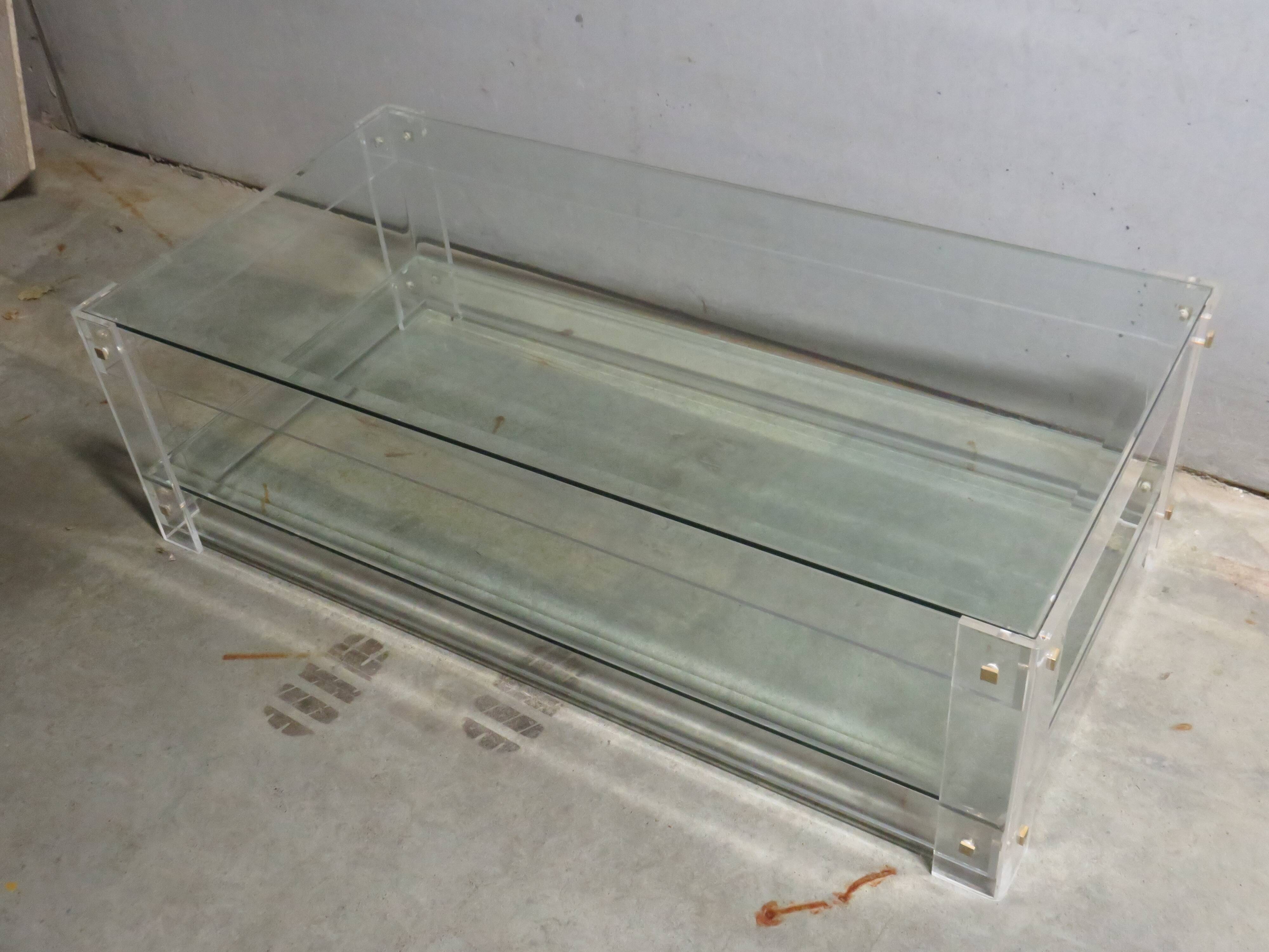 Acrylic and glass coffee table