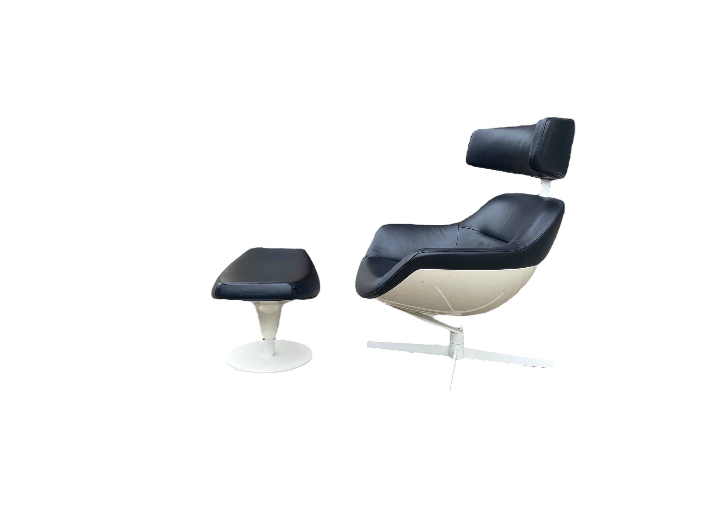 Auckland lounge chair and ottoman by Jean Marie Massaud for Cassina