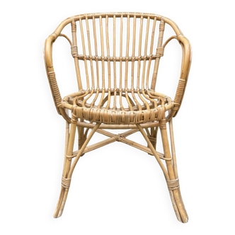 Fauteuil en rotin vintage