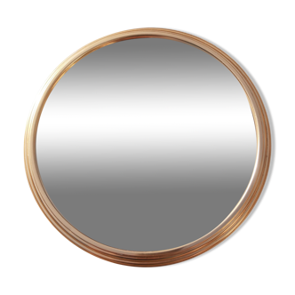 Round top mirror vintage gold metal