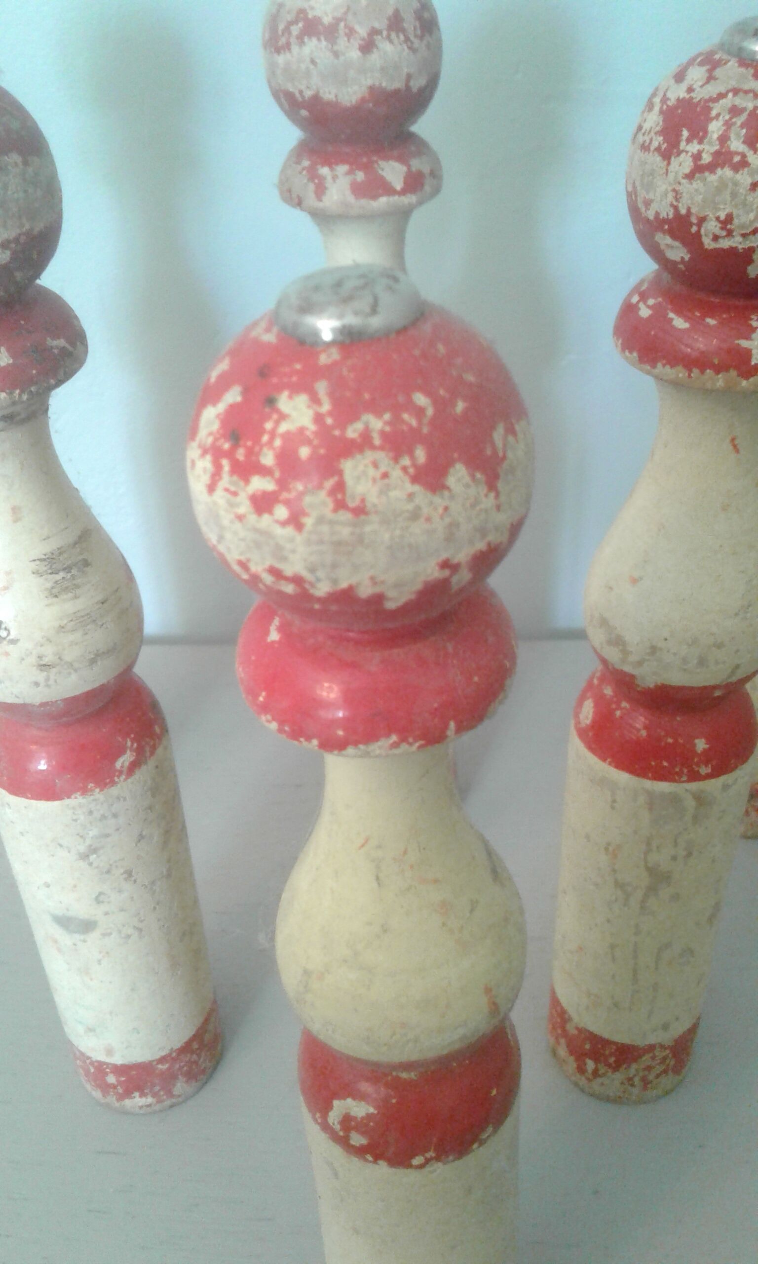 Set of six vintage wooden bowls