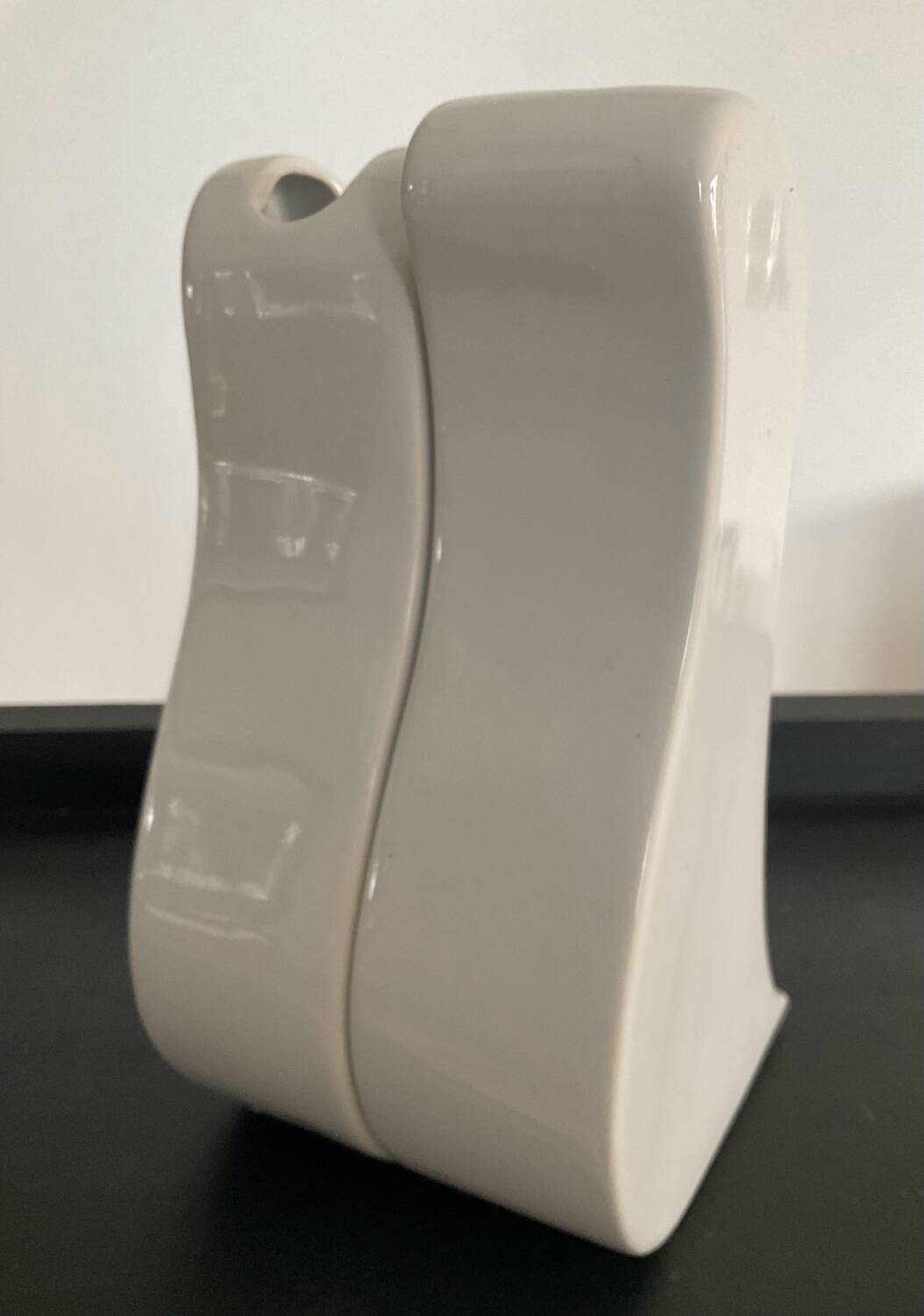 Pair of vintage glazed ceramic vases in an organic shape