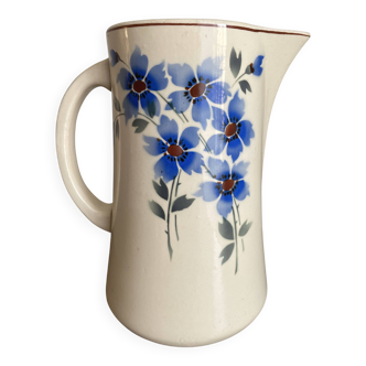 Antique French faience bowl – blue floral decoration – early 20th century