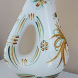 Zoomorphic ceramic pitcher vase from the 60s, signed Helguen Keraluc Quimper