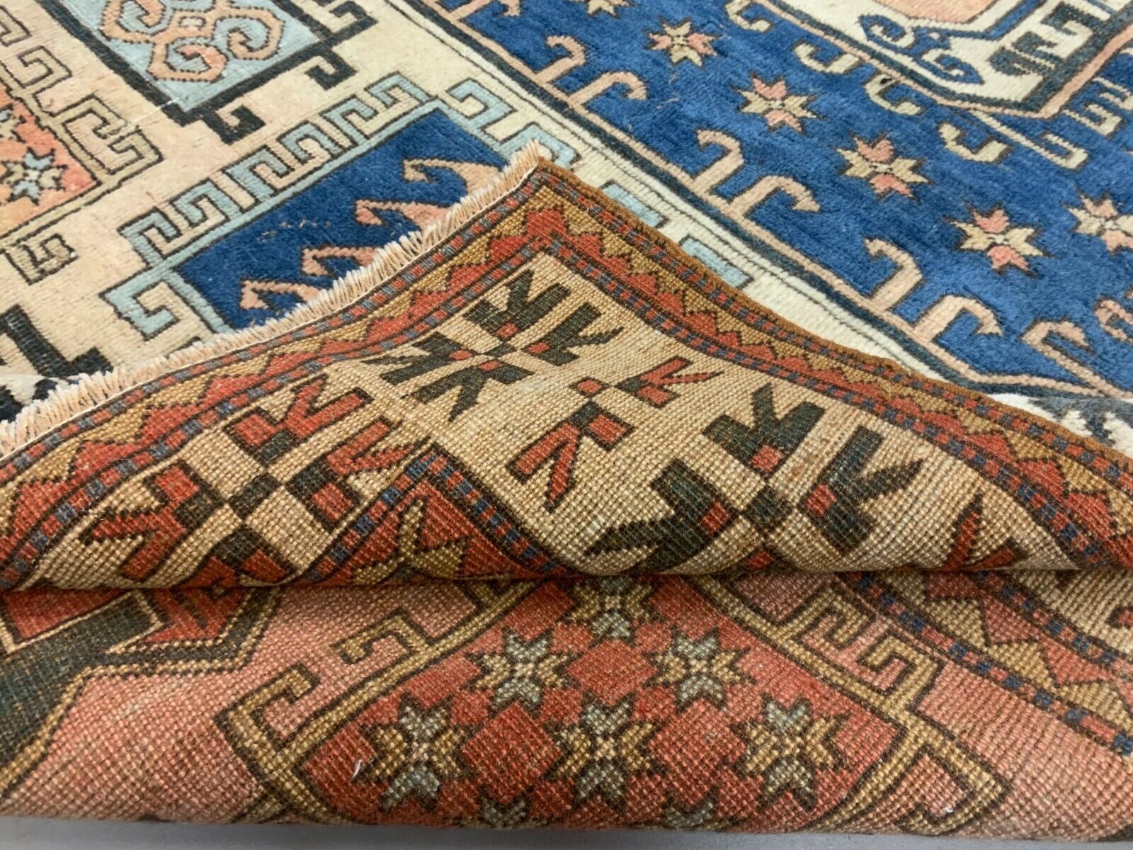 Old Turkish Kazak Rug Oriental 240x165 cm vintage carpet, Tribal Handwoven