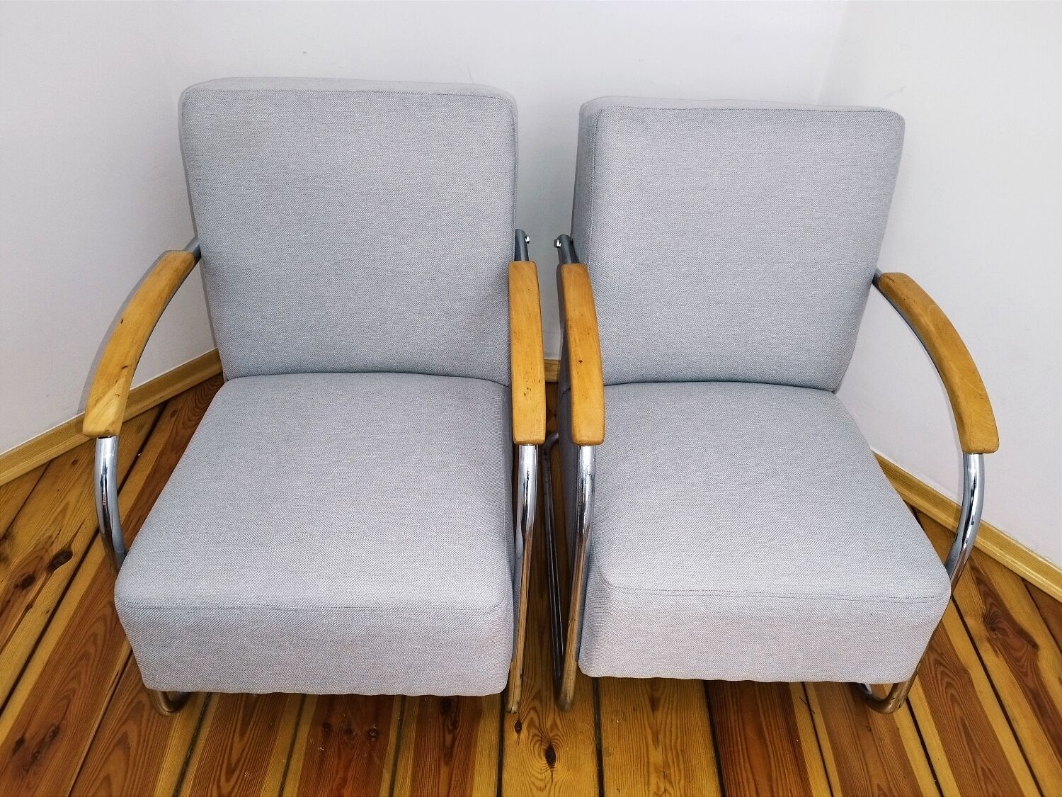 Pair of mücke melder fn 21 armchairs, vintage, 1930