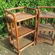 Pair of bedsides, rattan and bamboo