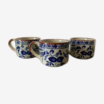 Trio of ceramic coffee cups
