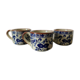 Trio of ceramic coffee cups