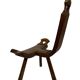 Vintage Spanish chair stool brutalist design wood