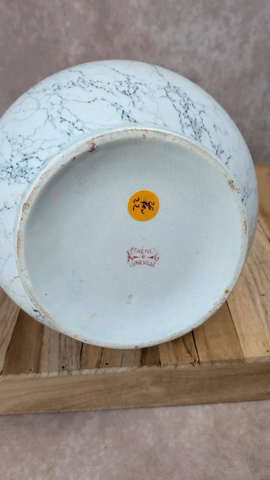Antique toilet bowl Kg Lunéville Athens model red decor – large size