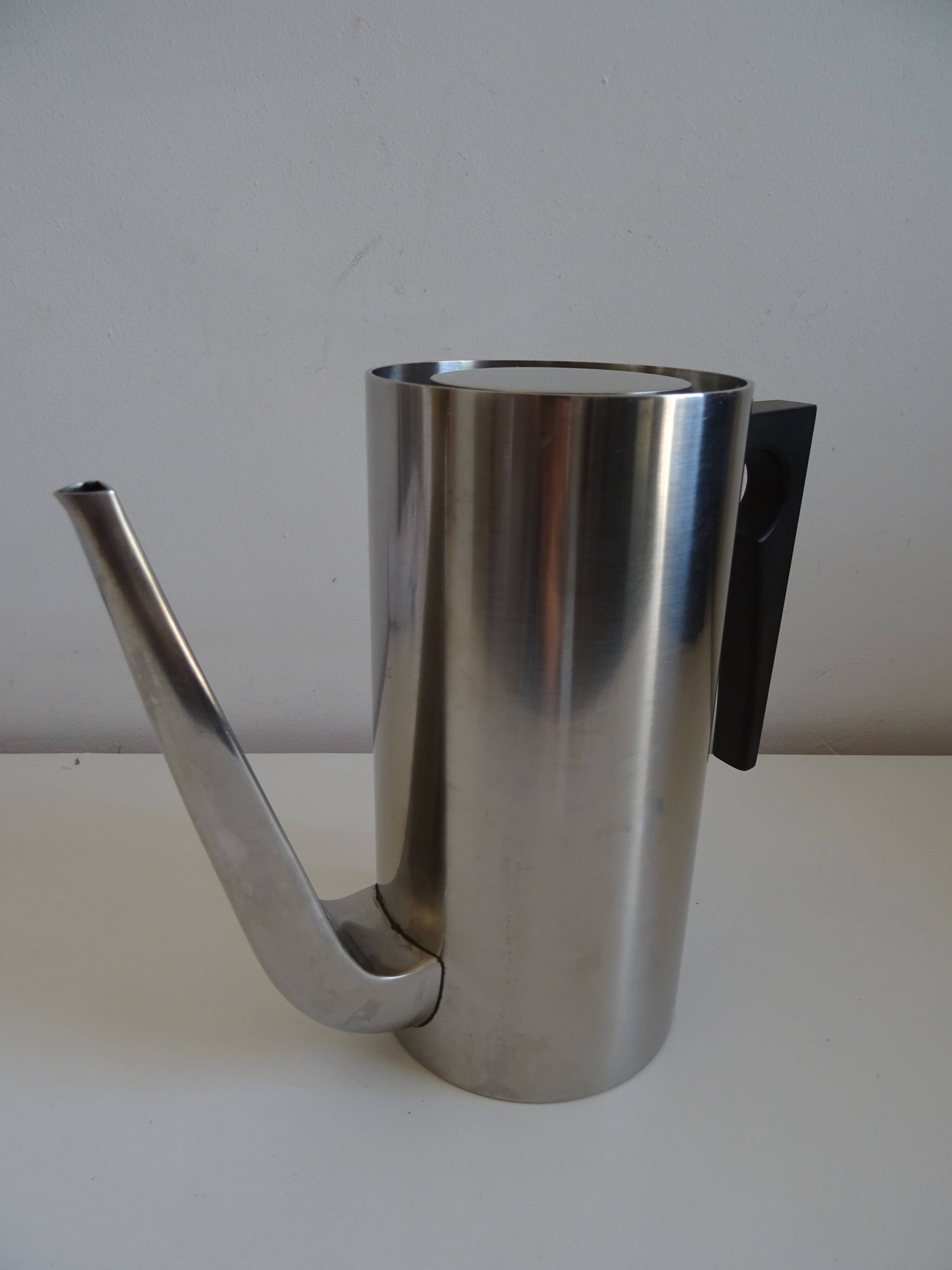 Coffee maker and sugar maker Cylinda line Stelton Arne Jacobsen Scandinavian design an 70