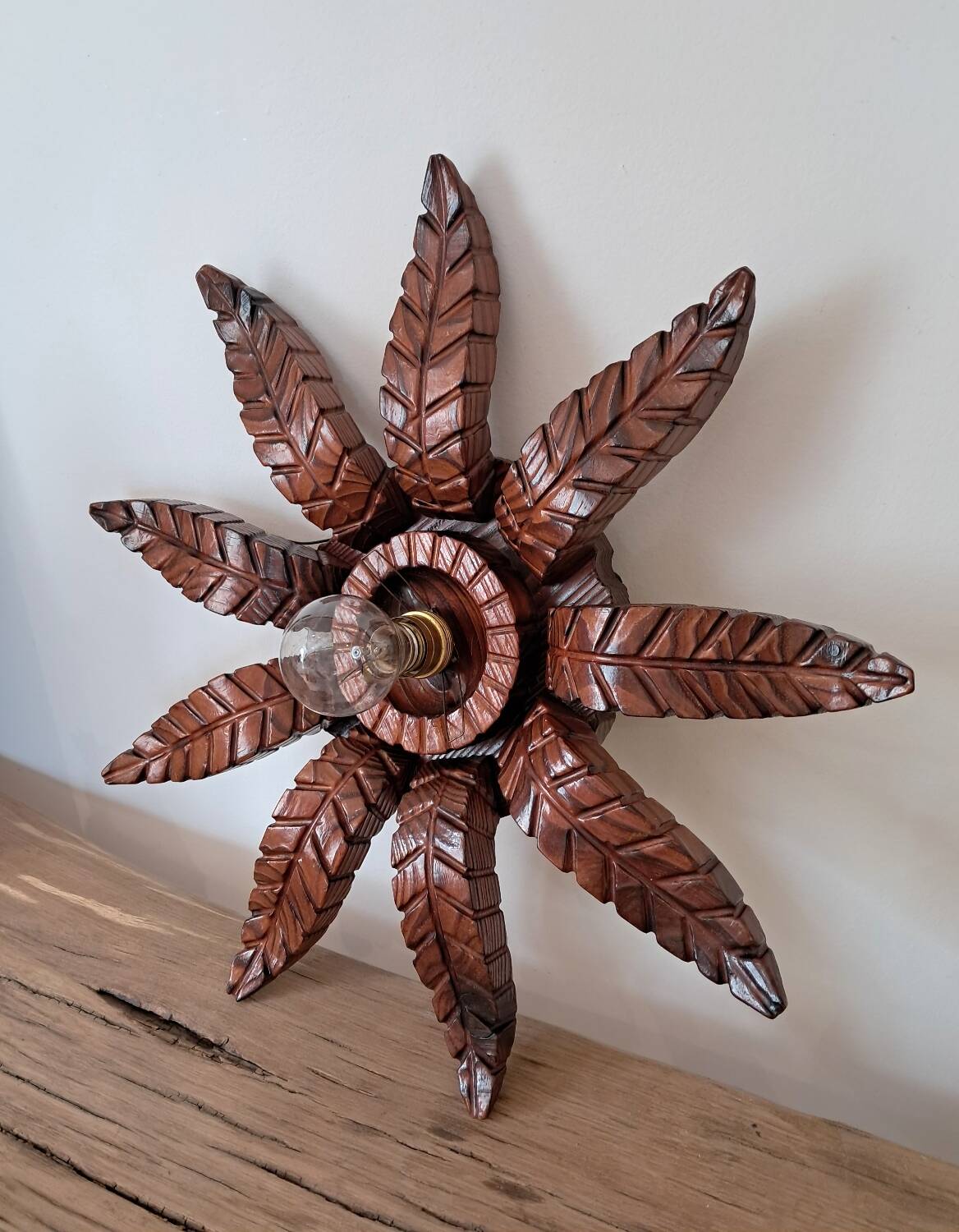 Old wooden wall light