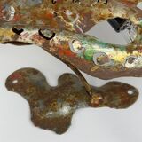 Brutalist metal octopus wall lamp by Salvino Marsura, Italy, 1980s.