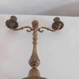 3-light bronze candle holder