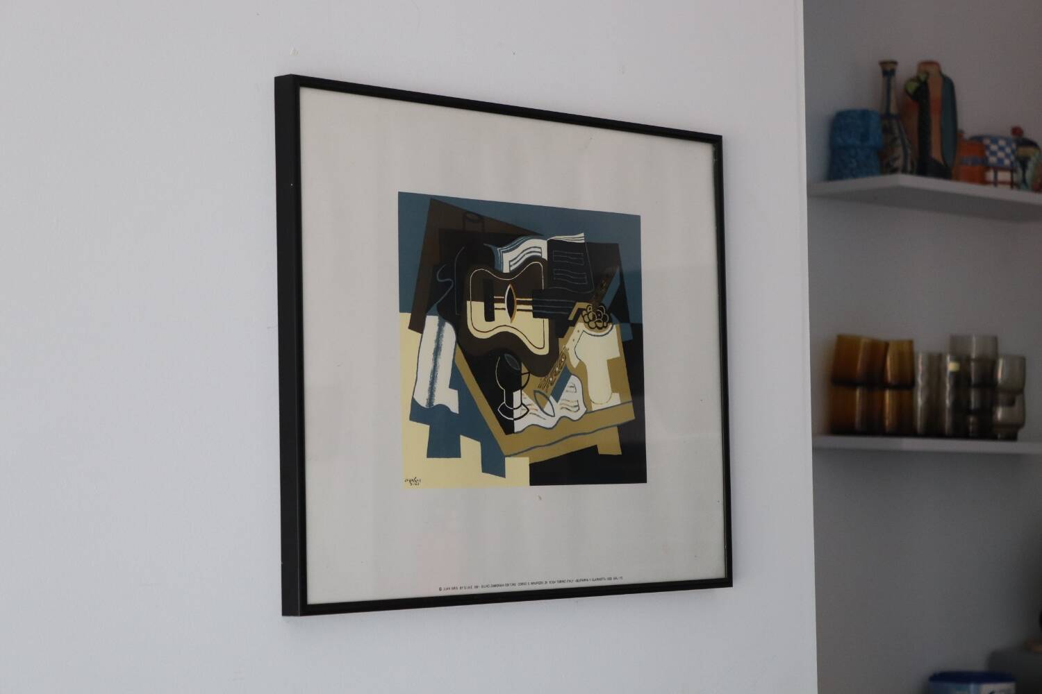 Framed poster 1991 "guitar and clarinet" Juan gris 1920