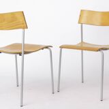 Set of 6 Lammhults Campus Stacking Chairs, Swedish Mid Century Chairs 1970s