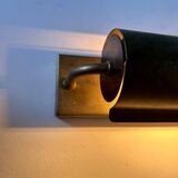 Modernist solid brass wall light, France 1940