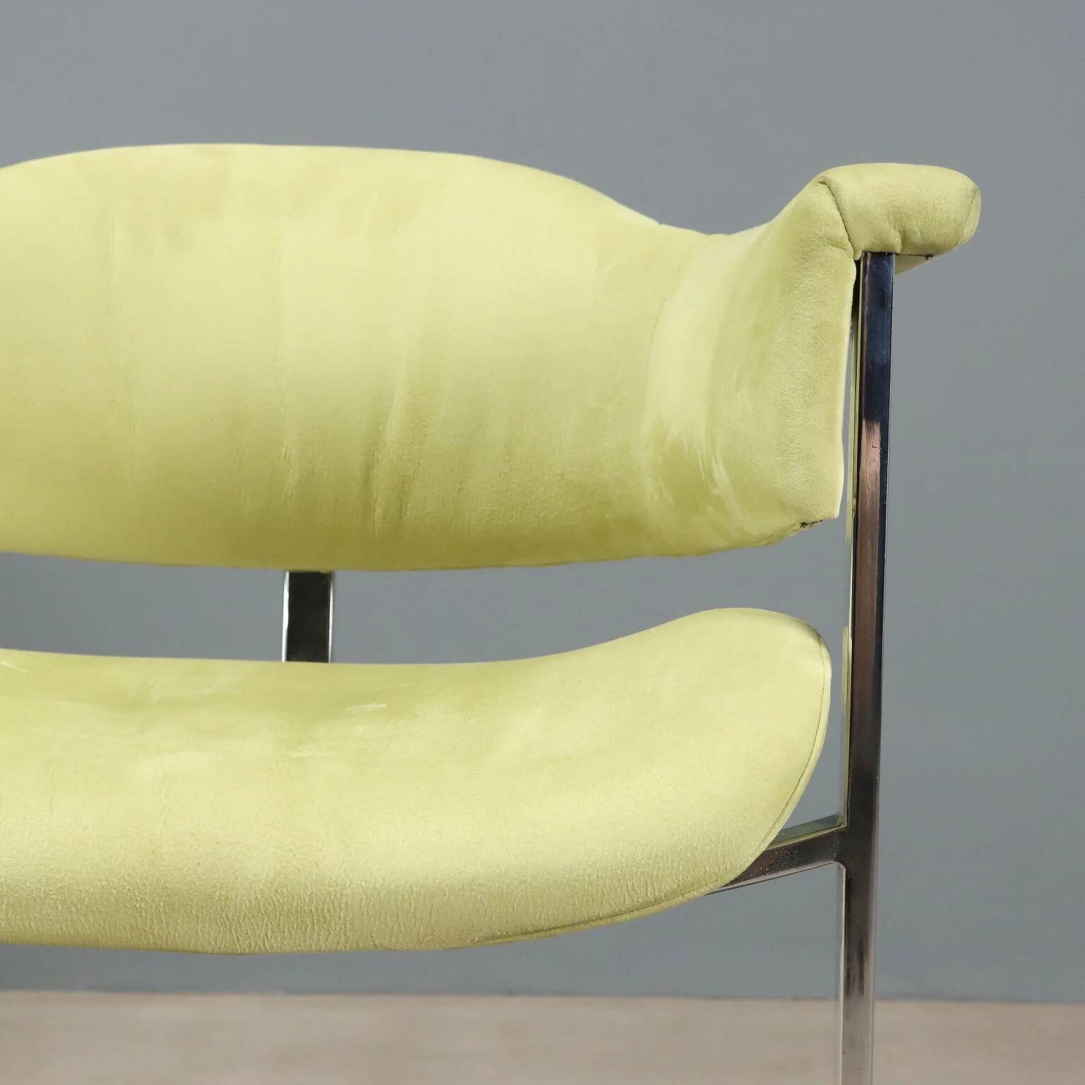Chaises vintage Saporiti design Vittorio Introini en tissu années 1970