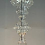 Venetian chandelier in colorless Murano glass, 6 light arms, circa 1940