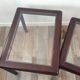 Series of 3 wooden and glass tables from the 70s