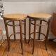 Wooden and cane bistro bar stools