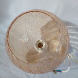 Hanging lamp globe ball in granular amber glass