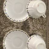 Duo of cup and saucer adderleys england bone china purple décor