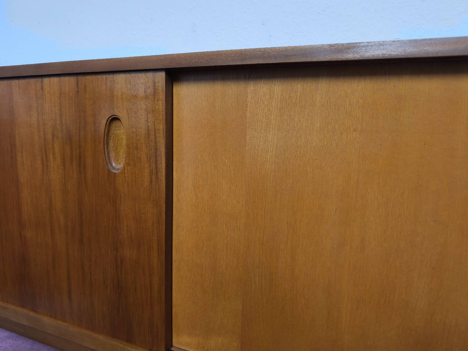 Walnut sideboard with sliding doors, 1950s, design Georg Satink