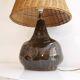 Ceramic and rattan lamp from the 20th century.
