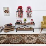 3x10 Dark Brown Oriental Persian Runner Rug 87x302Cm SK 21984