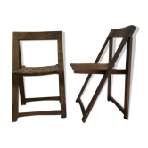 Duo of folding chairs 60s