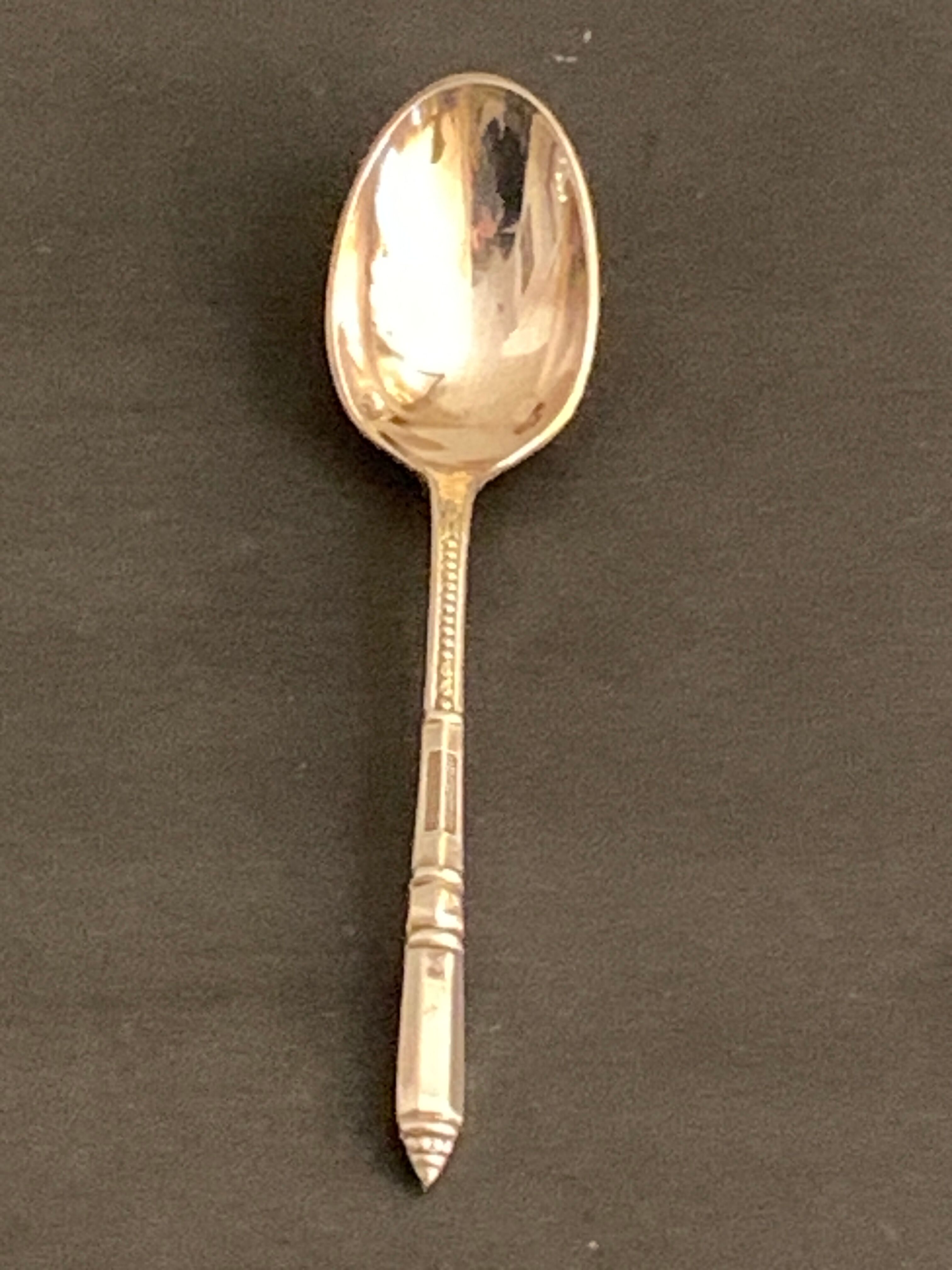 12 mocha spoons or coffee in Ercuis silver metal in their original box