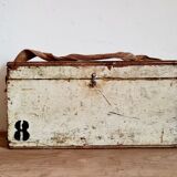 White patinated antique wooden chest