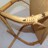 Rattan side table